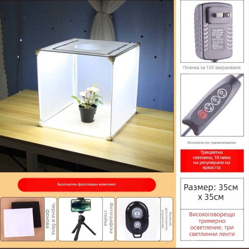 LED светлинна кутия за снимки на бижута с мека светлина за видеозаснемане