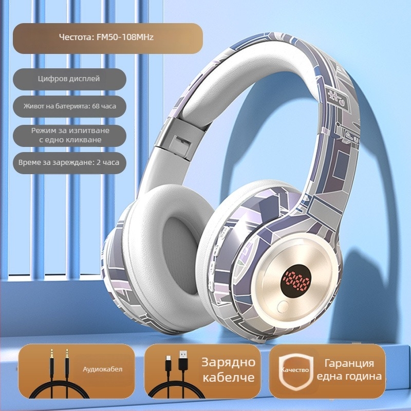 Безжичен хедсет с Bluetooth, 3,5 мм гнездо, микрофон, OEM обработка и печатано лого