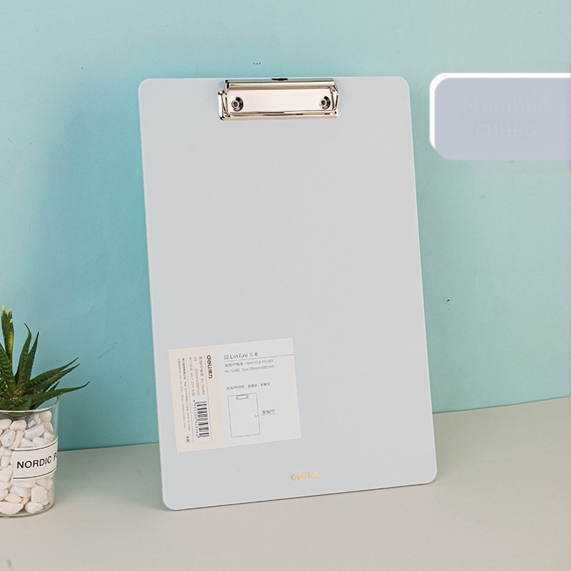 Папка с клип за дъска Deli — модели 72492/72641/64502/NS179, материал: Друг, тип: единична скоба