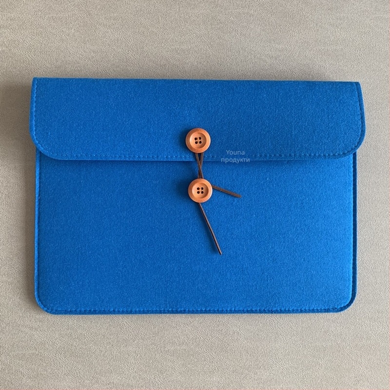 Чанта за документи A4 от фетр, офисна чанта за срещи с джоб за съхранение на копчета, печат на лого по заявка, тегло около 105 g, опции за персонализация