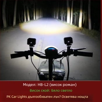 LED фар за електрически мотоциклет - външен монтаж, 25W, 12-80V, LED източник, модел JGY-HBL2, водоустойчив