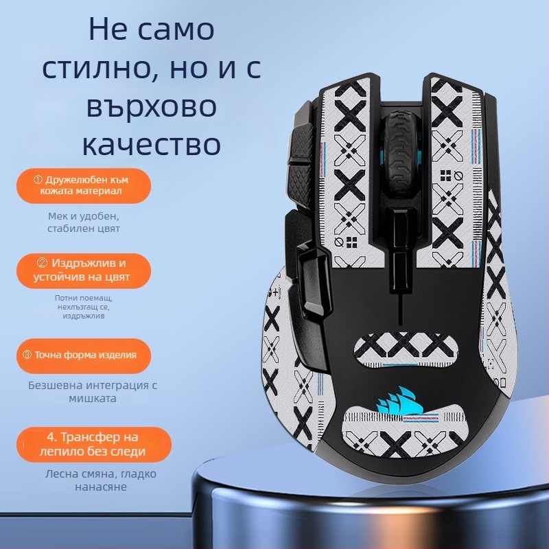 За безжична мишка Iron Hand – протектор с пълно покритие, антихлъзгаща повърхност, попиване на пот, водоустойчив и износоустойчив