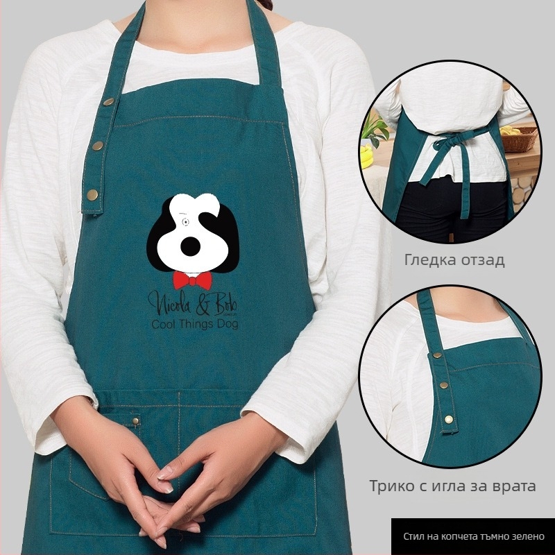 Безръкав престилка за грижа за домашни любимци, анти-замърсяващ, корейски стил, принт с анимационен герой