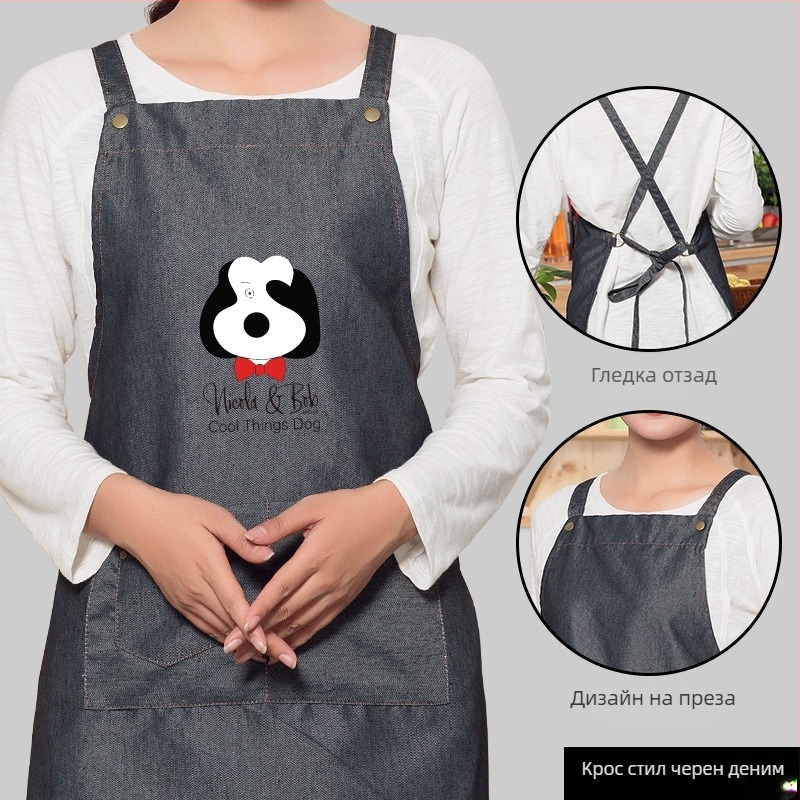 Безръкав престилка за грижа за домашни любимци, анти-замърсяващ, корейски стил, принт с анимационен герой