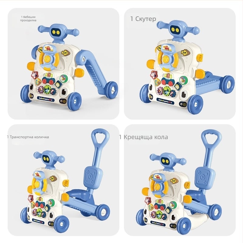 Бебешка проходилка-играчка: 5-в-1 мултиформен дизайн, пластмасова конструкция, подходяща за деца 0–3 години