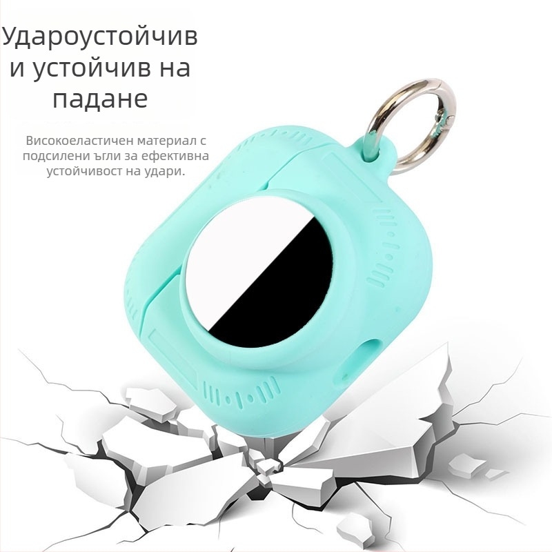 Силиконов предпазен калъф за AirPods Pro 2 със слот за AirTag тракер, предно място за AirTag, мека повърхност при допир