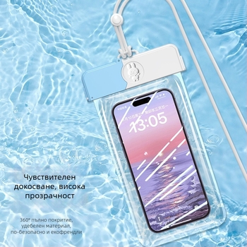 Водоустойчива чанта за телефон със сензорен екран — ABS+TPU, капацитет 7.2, полиестерна материя, стил карикатура, печатано лого