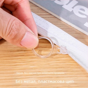 Несесер за изпити Bedome PVC, с цип, проста форма (Bedome, PVC, zipper-type, simple shape)