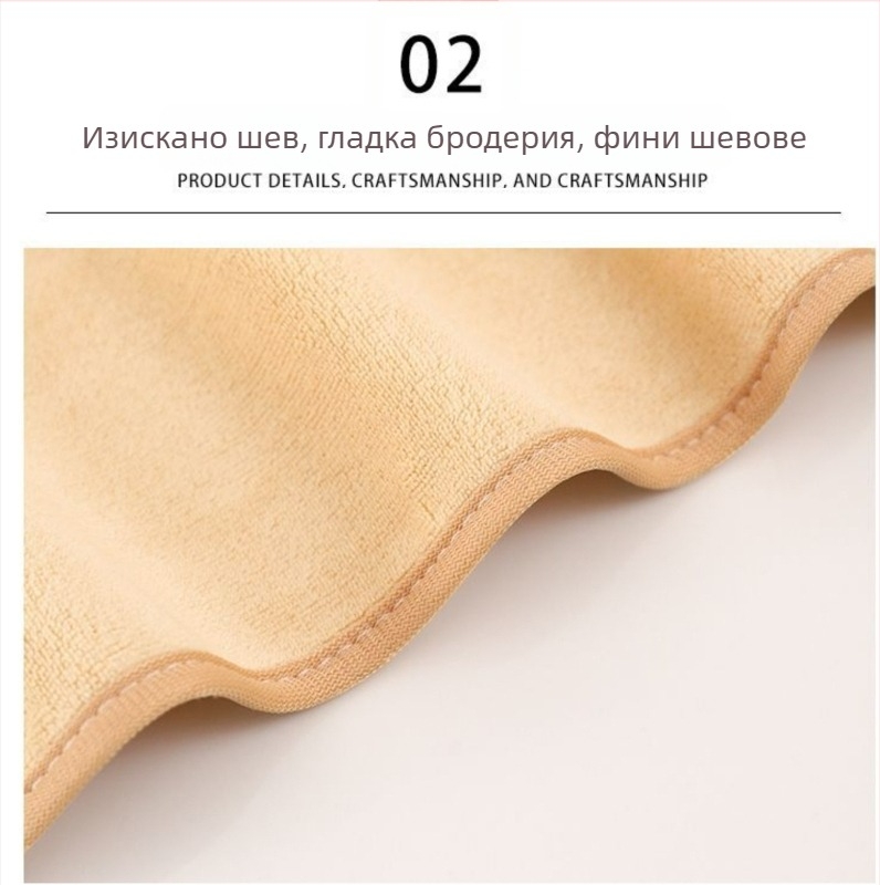 Комплект кърпи за козметичен салон: кърпа за възглавница, кърпа за гръд с дупка, спална кърпа и турбан; микрофибър, 430 г/м², 80% микрофибър + найлон; персонализирано лого; подгънати ръбове