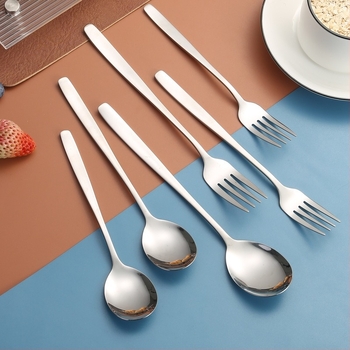 Комплект прибори за хранене от 304 неръждаема стомана, корейски стил, огледално полирани, възможност за лого