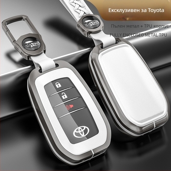 Калъф за ключ Toyota: Highlander, CHR, Corolla, Prado, Avalon — 8-мо поколение; цинкова сплав + TPU; луксозен стил; H серия Toyota Model A; персонализация