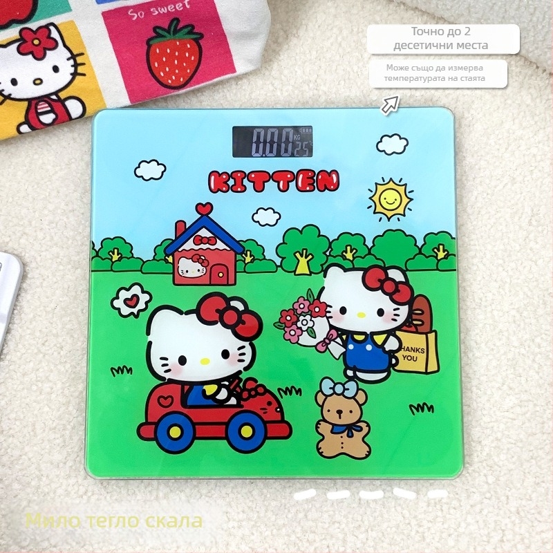 Електронна везна, карикатурен стил, батерийно захранване, максимален капацитет 180 кг