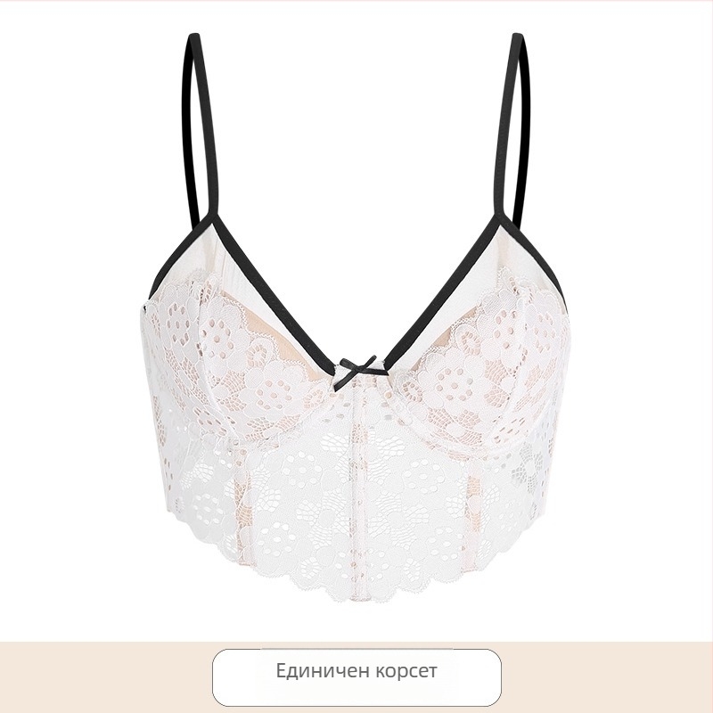Дантелен сутиен с ултра тънки чашки, чашки 3/4, ултра тънък формован чаш, основна материя: нейлон 50%, подплата: нейлон 50%, презрамки фиксирани двойни