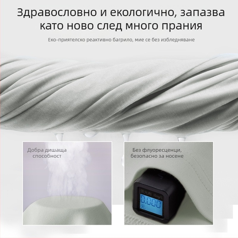 Пижама за майки по време на бременност и кърмене, две части, чист памук (95%+), дълъг ръкав, отвори за кърмене
