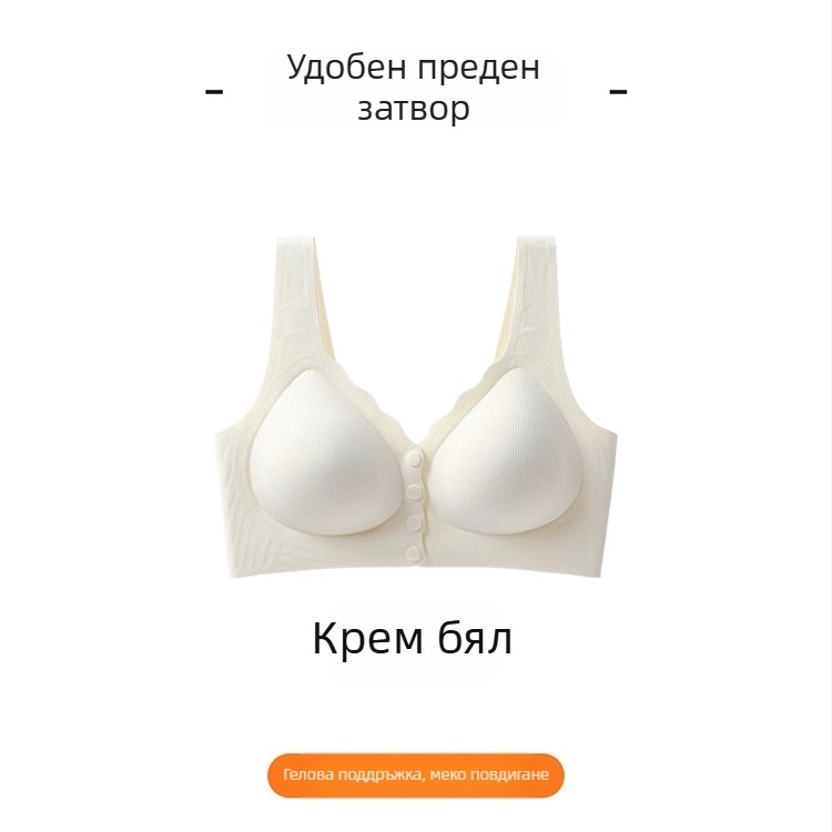 Бюстгальтер с предно закопчаване, безшевен, безжичен, поддържа формата и прибира страничните гърди, против увисване, следродилен и за кърмене, удобен