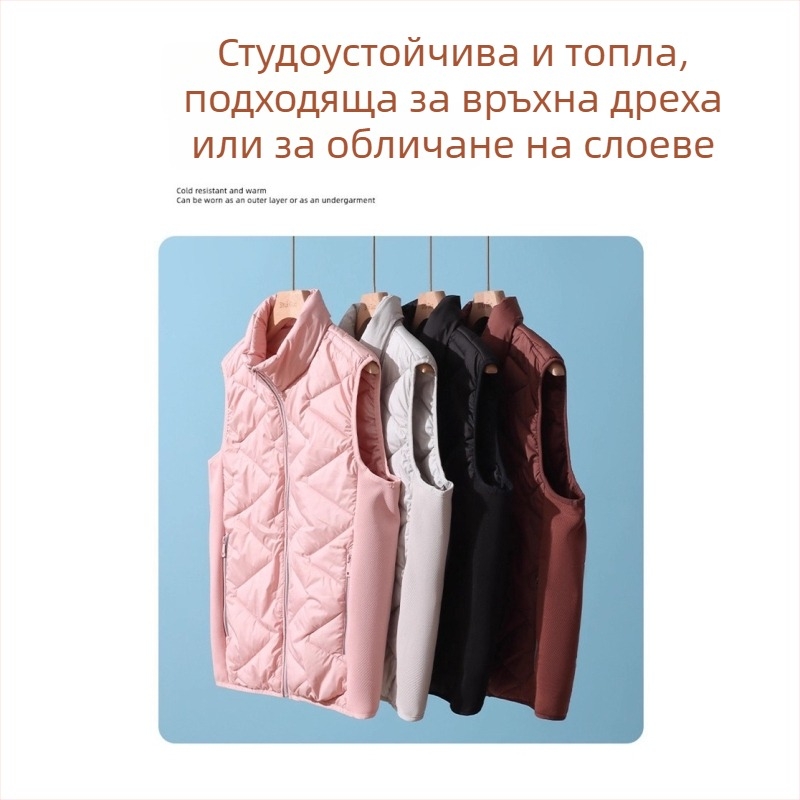 Нов модел жилетка с пълнеж от овча вълна и памук, зимна, плюс размер, с висока яка, за мъже и жени.
