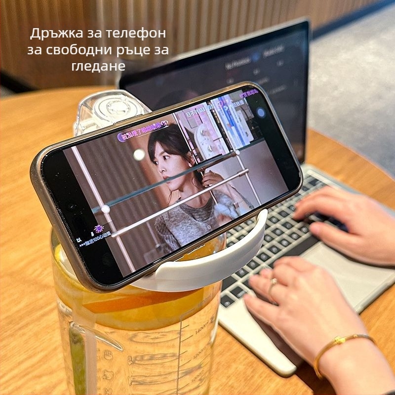 Уникална поликарбонатна чаша в корейски стил със сламка, голям капацитет, преносима, устойчива на изпускане и термоустойчива