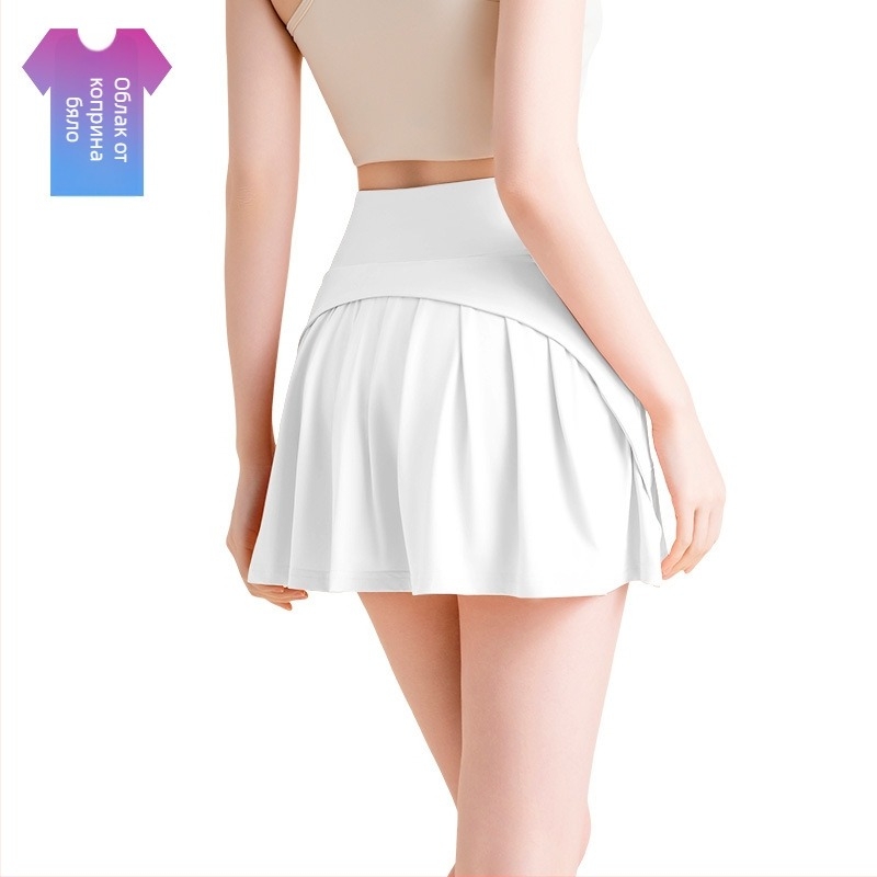 Longhui Clothing Йога лятна пола с плисирана кройка, А-образна линия, висока талия, кюлоти от нейлон ледена коприна, пролет 2025