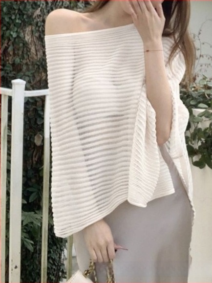Полупрозрачна плетена блуза за жени, Slim-fit; вискозно-полиестрова смес; UPF 30+; къса дължина 40–50 cm; градски стил