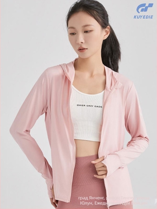 Дамска външна ветровка с качулка за UV защита UPF397+, дишаща материя 89,6% найлон и 10,4% спандекс, стил 932