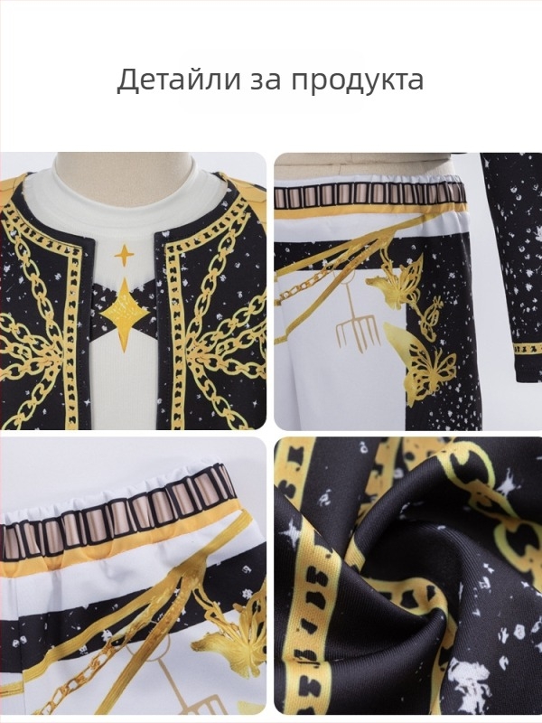 Косплей костюм за група вещици-ловци на демони, вдъхновен от K-Pop сценичен образ, Chenille тъкан, полиестер 70–80%, Spandex до 30%