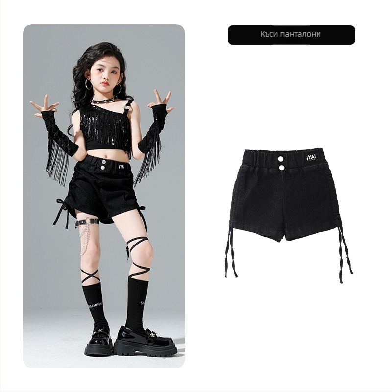 Детски костюм за джазово изпълнение, с ресни и пайети, 50% памук, пролет 2025