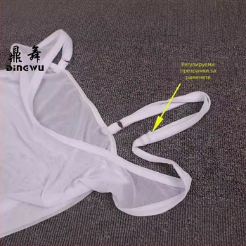 Топ Belly dance - прозрачен мрежест плат, основна материя найлон 70–80%, стил жилетка‑една част, за тренировъчно облекло