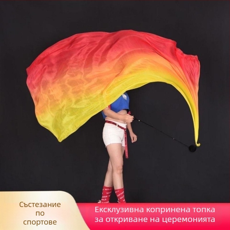 Аксесоар за танц на корема с градиентна коприна кърпа и висящо топче (Марка: Other; Възрастова група: Възрастни; Пускане: Лято 2021; Приложение: сценично изпълнение/откриване)