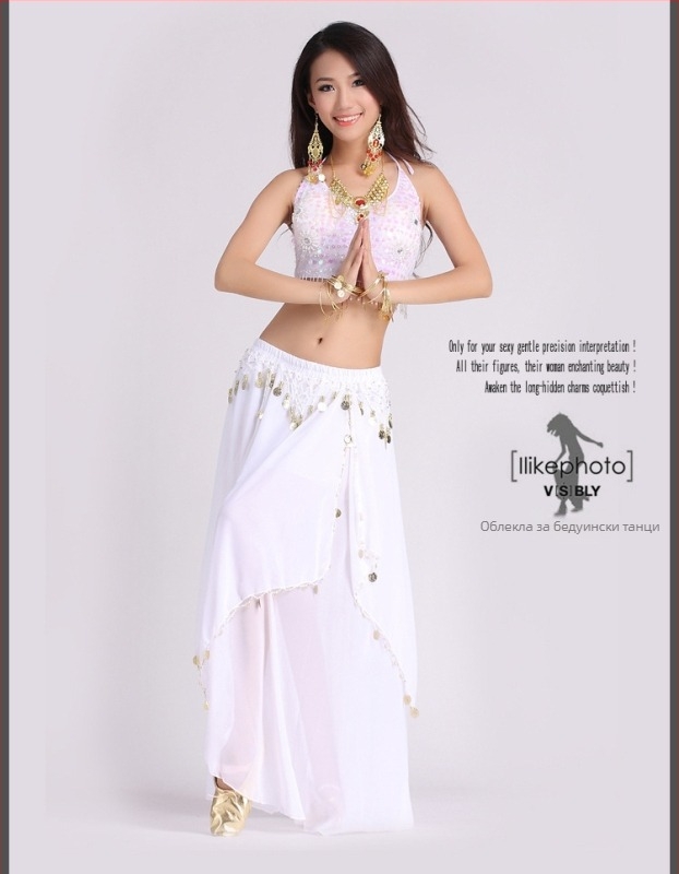 Юбка за ориенталски танц за сценични изпълнения - женски модел, смес от химически влакна, спандекс 80–90%, течен дизайн, есен 2022