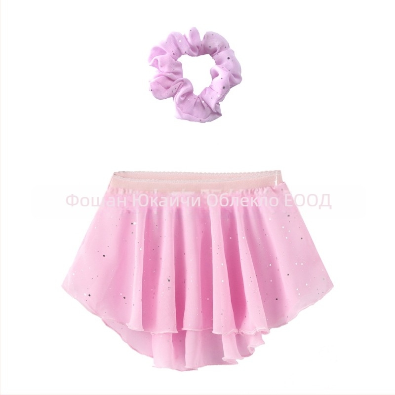 Детска балетна пола за тренировка (за деца 3–8 г.; лято 2025; полиестер 100%; мека обработка; за тренировки)