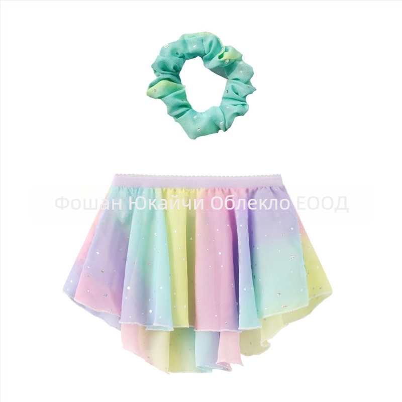 Детска балетна пола за тренировка (за деца 3–8 г.; лято 2025; полиестер 100%; мека обработка; за тренировки)