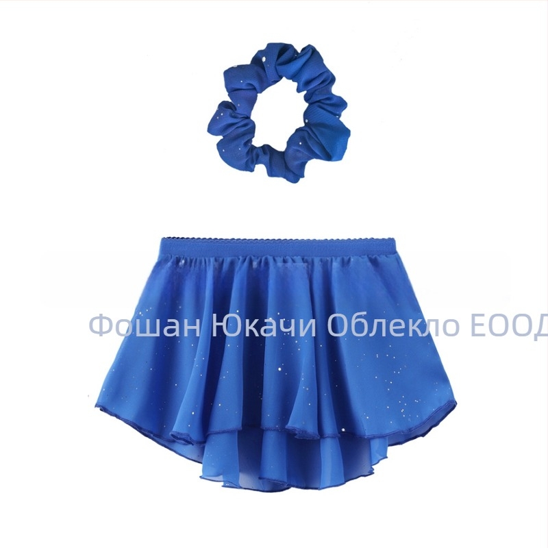 Детска балетна пола за тренировка (за деца 3–8 г.; лято 2025; полиестер 100%; мека обработка; за тренировки)