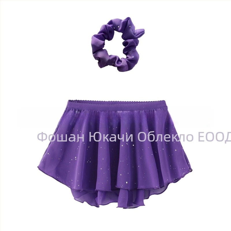 Детска балетна пола за тренировка (за деца 3–8 г.; лято 2025; полиестер 100%; мека обработка; за тренировки)