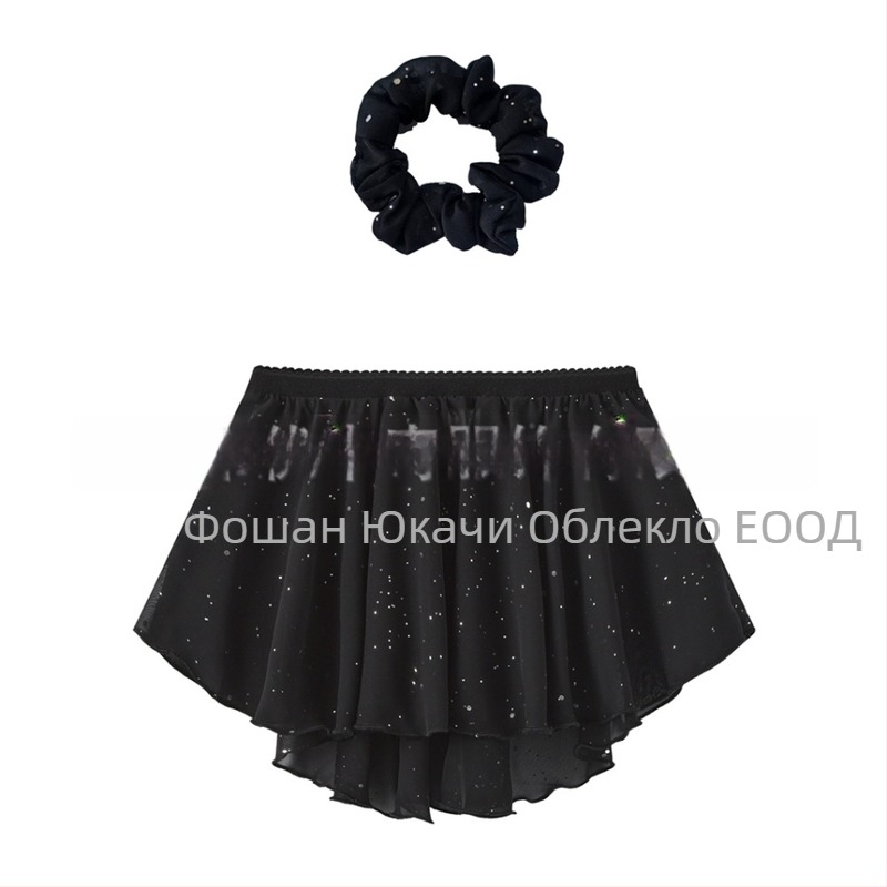 Детска балетна пола за тренировка (за деца 3–8 г.; лято 2025; полиестер 100%; мека обработка; за тренировки)