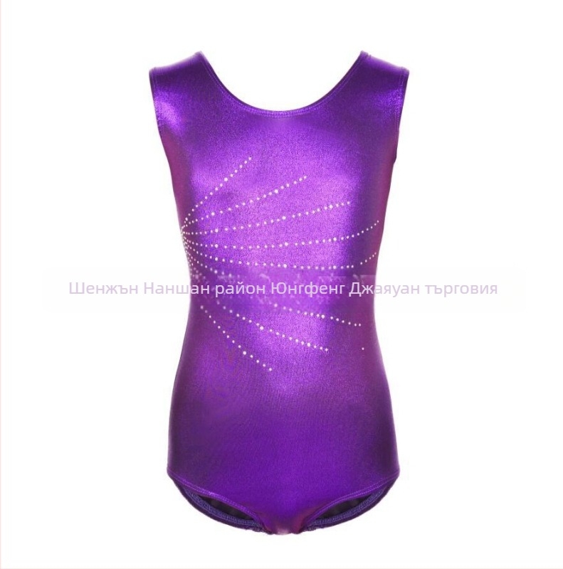 Балетно облекло за момичета с метален блясък, полиестер + еластан, за възраст 3–8 г., пролет и есен