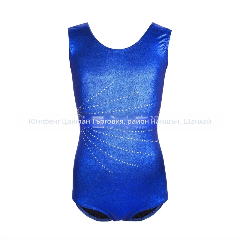 Балетно облекло за момичета с метален блясък, полиестер + еластан, за възраст 3–8 г., пролет и есен