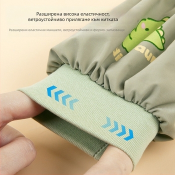 Детски водоустойчиви ръкави за защита на дрехи, карикатурен принт, полиестер, за 1–3 г., унисекс, зима/пролет/есен