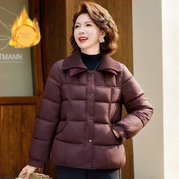 Зимно дамско яке с пух-памучна пълнеж, цип, дебела полиестерна тъкан (95%+), стил: елегантен градски, зима 2025