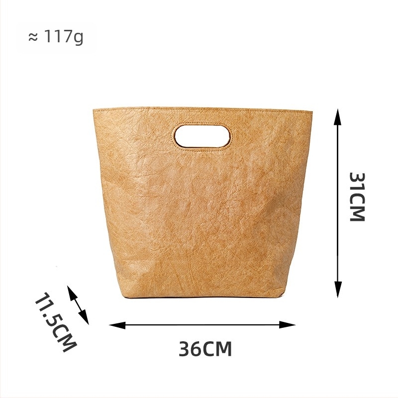 DuPont крафт хартия подаръчна торба с магнитно затваряне, вътрешно подплатена с цип, персонализирано лого, винтидж стил