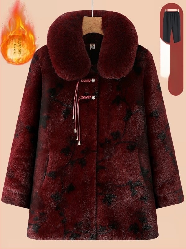 Зимно палто за възрастни жени, голям размер, изкуствен Mink Velvet, дебело топло облекло