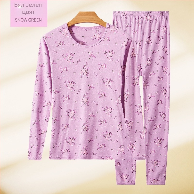 Дамски термокомплект от 100% памук, памучна подплата, умерено топло и умерена дебелина