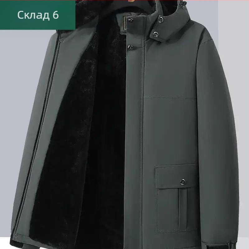 Зимно памучно палто за мъже, средна дължина, за мъже от средна възраст и възрастни