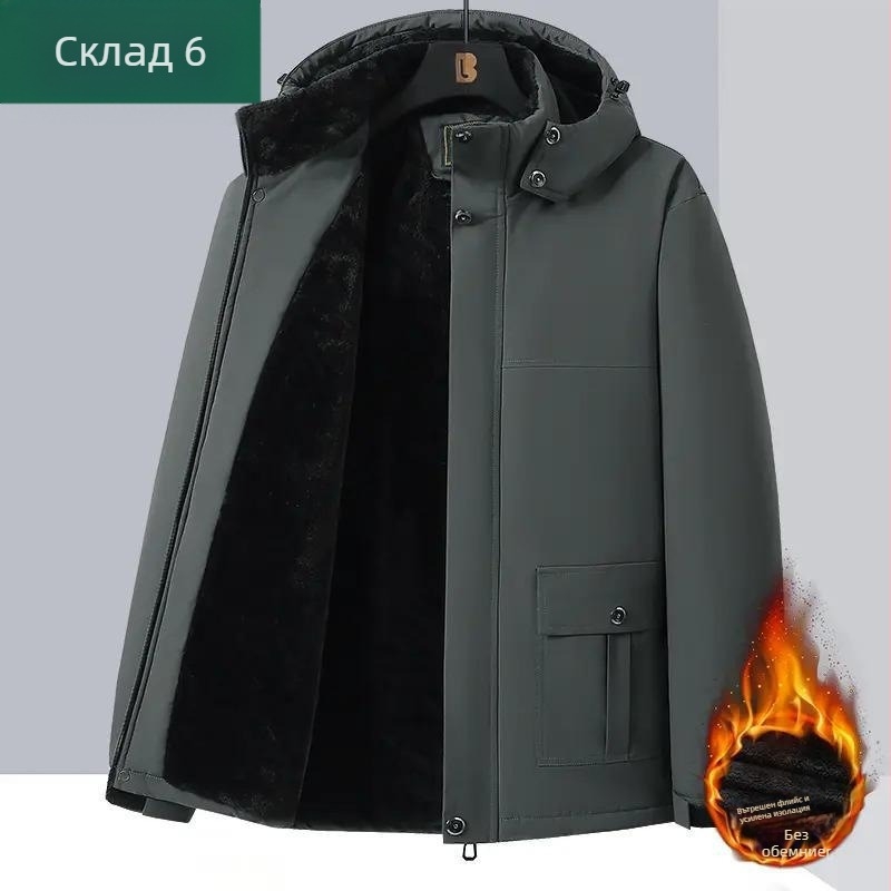 Зимно памучно палто за мъже, средна дължина, за мъже от средна възраст и възрастни