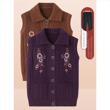 Зимна колекция 2025 за възрастни: плетена жилетка с качулка, свободна кройка, полиестер (>95%), елегантен градски стил