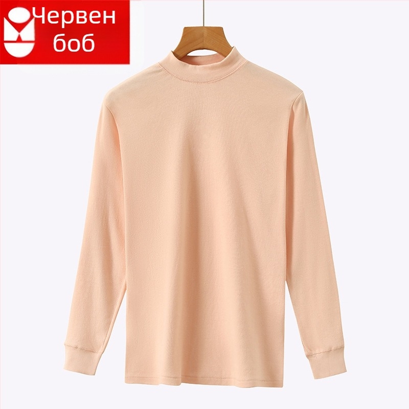 Памучен топ за термо бельо, пуловер с кръгло деколте, 100% памук, безшевен, еднослойна конструкция, средна дебелина 181–200 g/m²