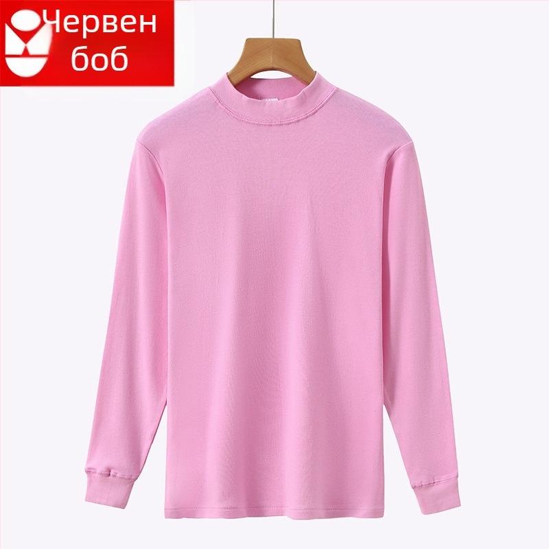 Памучен топ за термо бельо, пуловер с кръгло деколте, 100% памук, безшевен, еднослойна конструкция, средна дебелина 181–200 g/m²