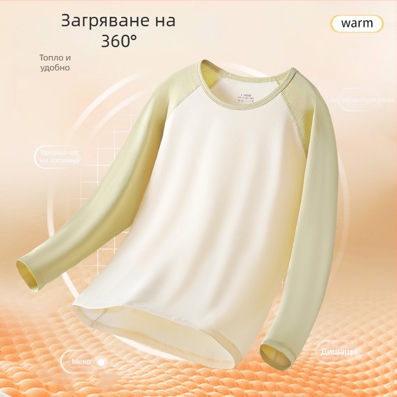 Есенен термален топ за момичета – 95% памук, еднослоен, 181–200 g/m², за възраст 7–18 години