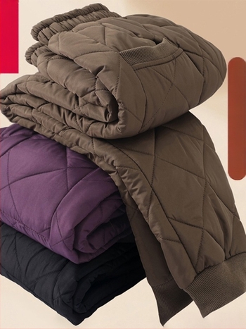 Дамски зимни топли панталони – висока талия, свободен крой, дебели полиестерни влакна (Зима 2025)