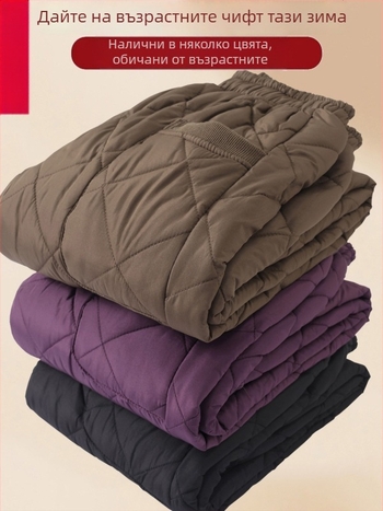 Дамски зимни топли панталони – висока талия, свободен крой, дебели полиестерни влакна (Зима 2025)