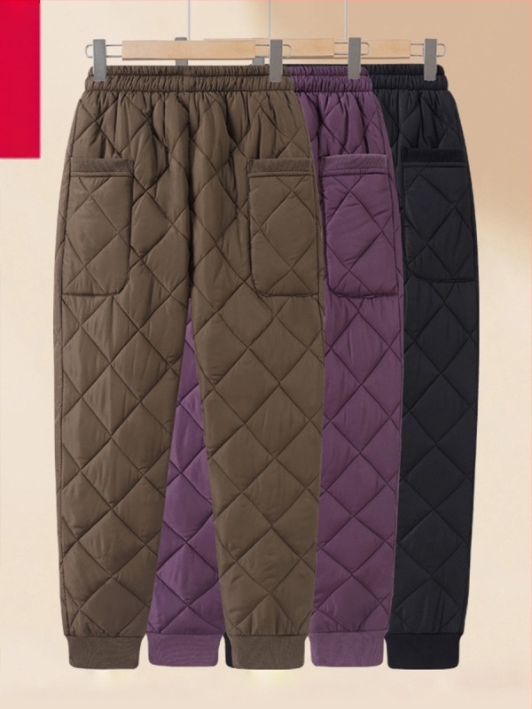 Дамски зимни топли панталони – висока талия, свободен крой, дебели полиестерни влакна (Зима 2025)